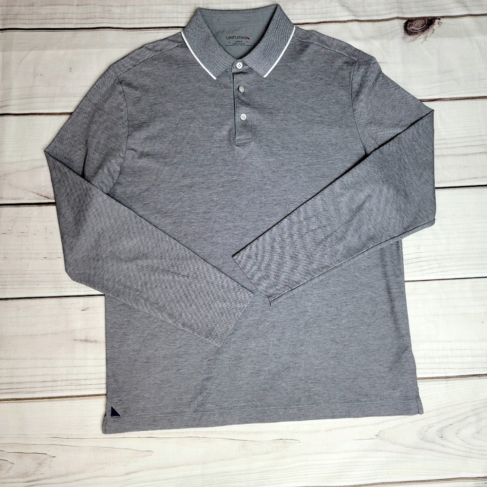 UNTUCKIT Polo Henley Pullover SZ L/G
